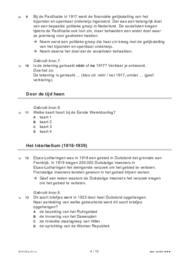 Opgaven examen VMBO GLTL geschiedenis 2024, tijdvak 1. Pagina 4