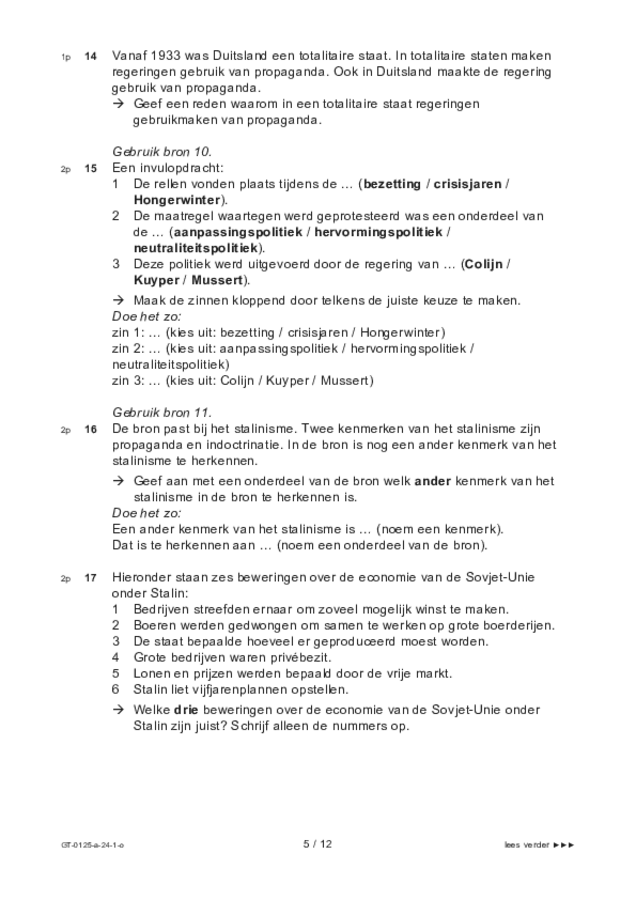 Opgaven examen VMBO GLTL geschiedenis 2024, tijdvak 1. Pagina 5