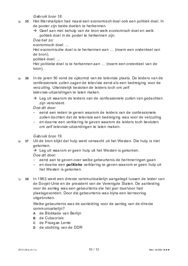 Opgaven examen VMBO GLTL geschiedenis 2024, tijdvak 1. Pagina 10