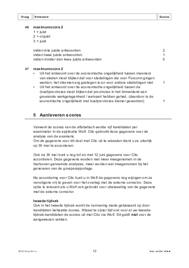 Correctievoorschrift examen VMBO GLTL aardrijkskunde 2024, tijdvak 1. Pagina 12