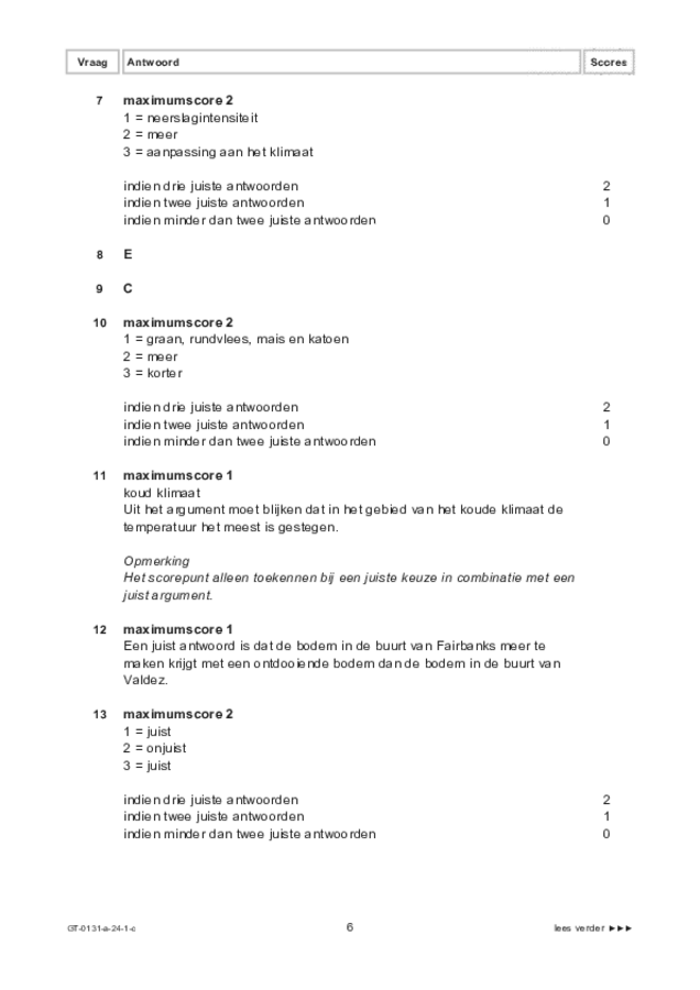 Correctievoorschrift examen VMBO GLTL aardrijkskunde 2024, tijdvak 1. Pagina 6