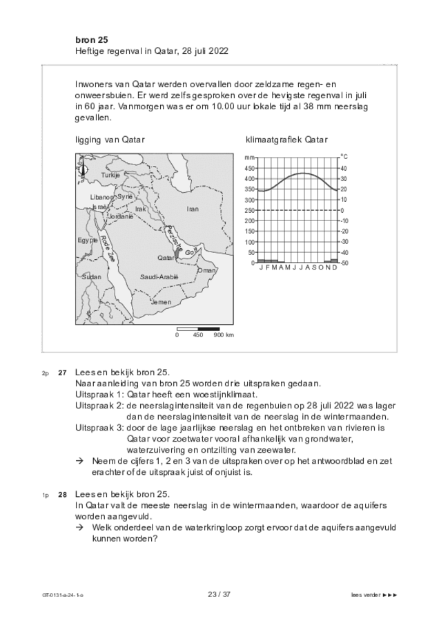 Opgaven examen VMBO GLTL aardrijkskunde 2024, tijdvak 1. Pagina 23