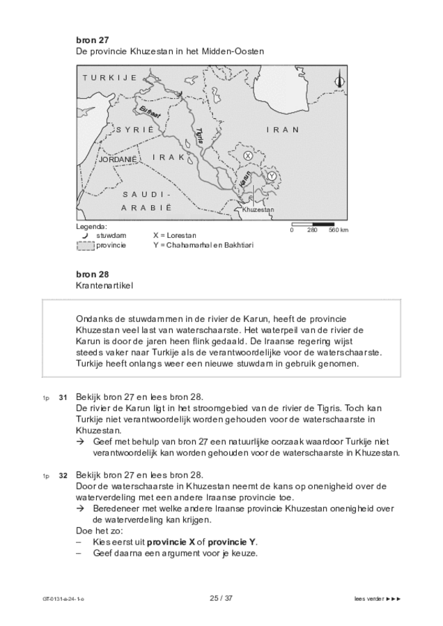 Opgaven examen VMBO GLTL aardrijkskunde 2024, tijdvak 1. Pagina 25