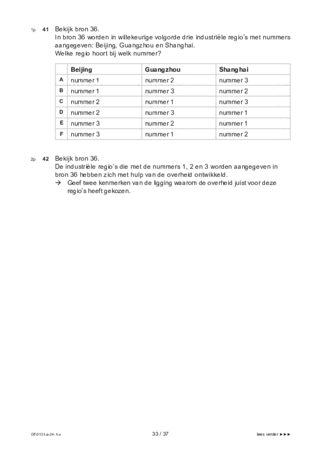 Opgaven examen VMBO GLTL aardrijkskunde 2024, tijdvak 1. Pagina 33