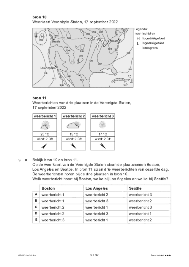 Opgaven examen VMBO GLTL aardrijkskunde 2024, tijdvak 1. Pagina 9