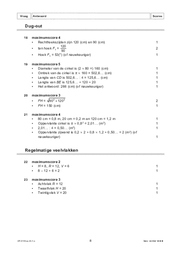 Correctievoorschrift examen VMBO GLTL wiskunde 2024, tijdvak 1. Pagina 8