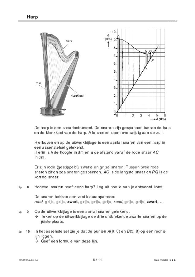 Opgaven examen VMBO GLTL wiskunde 2024, tijdvak 1. Pagina 6
