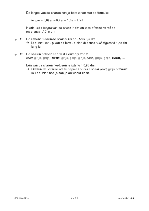 Opgaven examen VMBO GLTL wiskunde 2024, tijdvak 1. Pagina 7