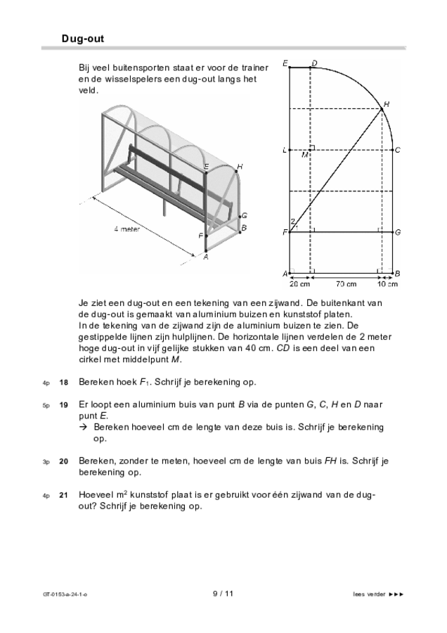 Opgaven examen VMBO GLTL wiskunde 2024, tijdvak 1. Pagina 9