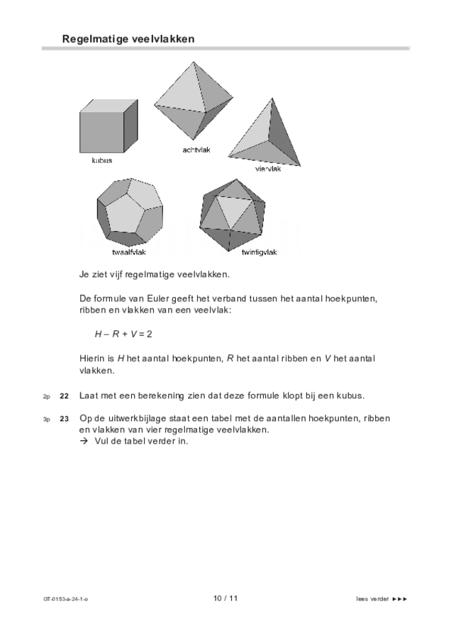 Opgaven examen VMBO GLTL wiskunde 2024, tijdvak 1. Pagina 10