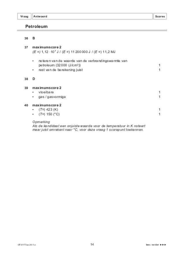 Correctievoorschrift examen VMBO GLTL natuur- en scheikunde 1 2024, tijdvak 1. Pagina 14