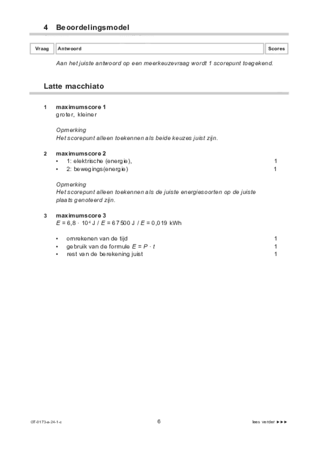 Correctievoorschrift examen VMBO GLTL natuur- en scheikunde 1 2024, tijdvak 1. Pagina 6