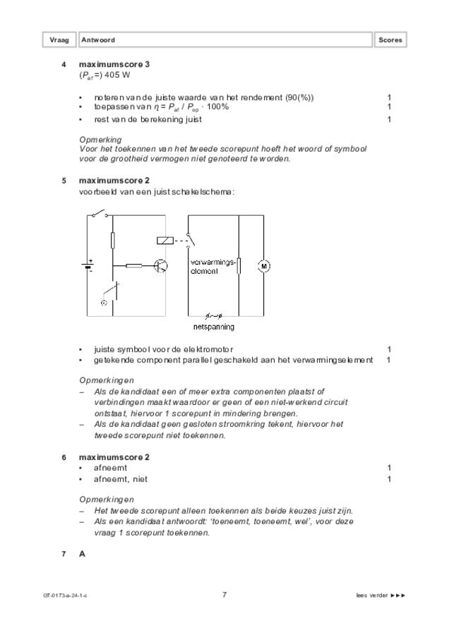 Correctievoorschrift examen VMBO GLTL natuur- en scheikunde 1 2024, tijdvak 1. Pagina 7