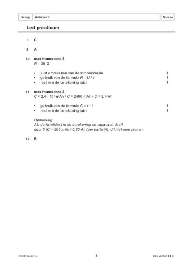 Correctievoorschrift examen VMBO GLTL natuur- en scheikunde 1 2024, tijdvak 1. Pagina 8