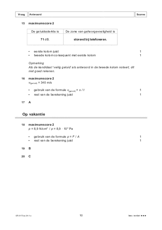 Correctievoorschrift examen VMBO GLTL natuur- en scheikunde 1 2024, tijdvak 1. Pagina 10