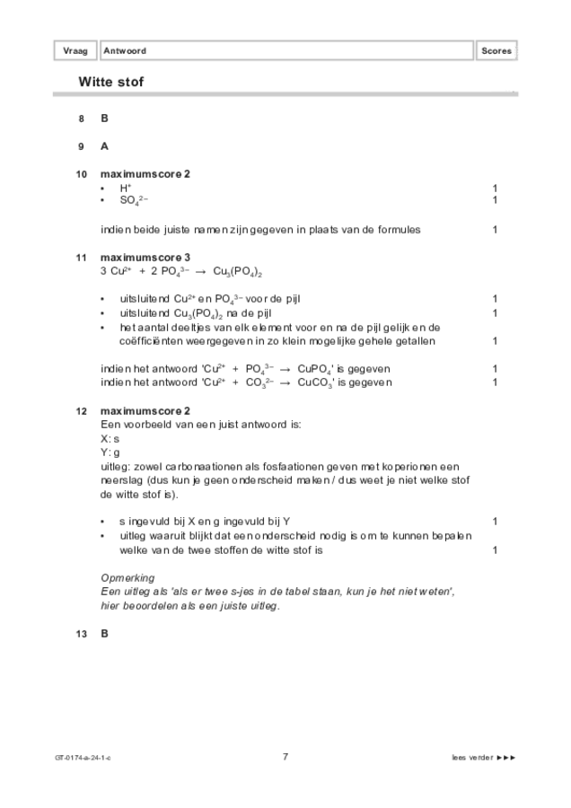 Correctievoorschrift examen VMBO GLTL natuur- en scheikunde 2 2024, tijdvak 1. Pagina 7