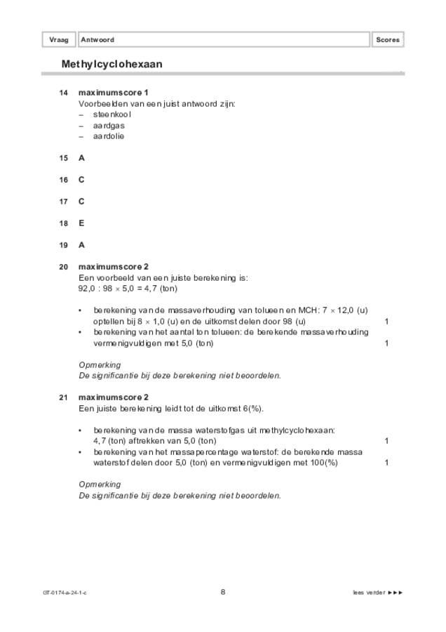 Correctievoorschrift examen VMBO GLTL natuur- en scheikunde 2 2024, tijdvak 1. Pagina 8