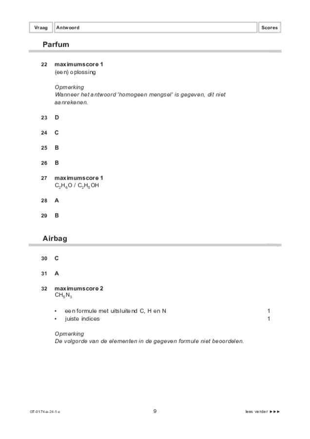 Correctievoorschrift examen VMBO GLTL natuur- en scheikunde 2 2024, tijdvak 1. Pagina 9