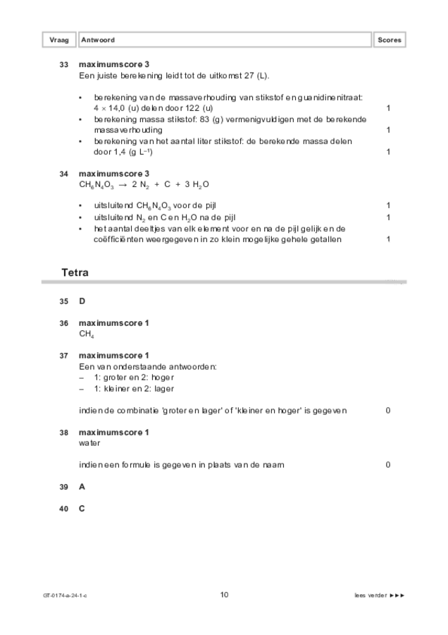 Correctievoorschrift examen VMBO GLTL natuur- en scheikunde 2 2024, tijdvak 1. Pagina 10