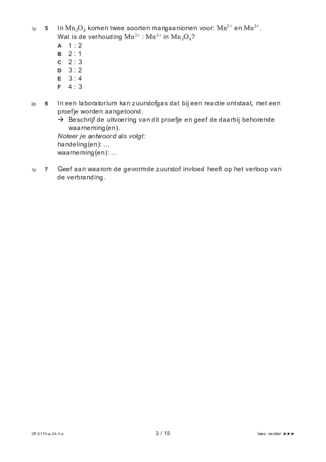 Opgaven examen VMBO GLTL natuur- en scheikunde 2 2024, tijdvak 1. Pagina 3