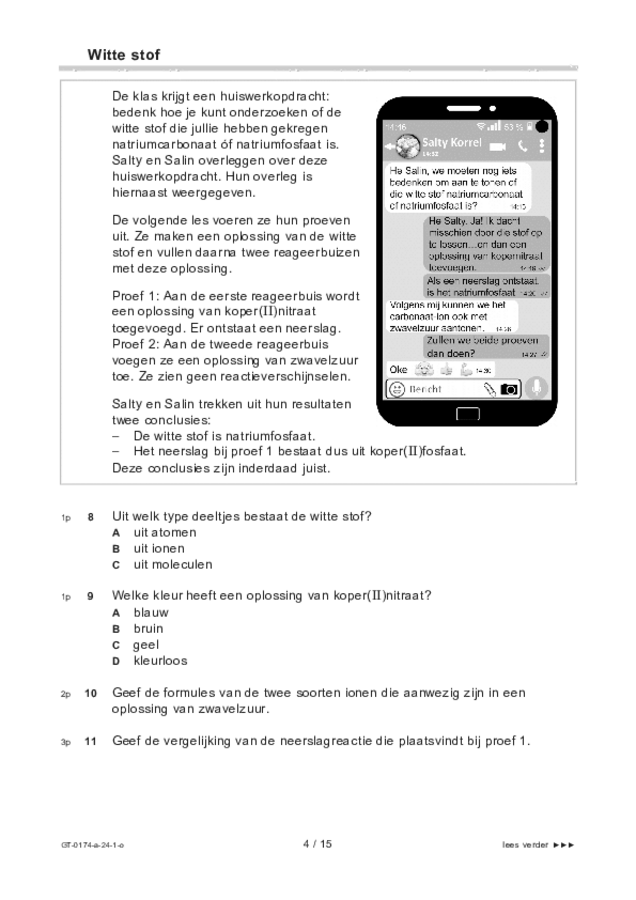 Opgaven examen VMBO GLTL natuur- en scheikunde 2 2024, tijdvak 1. Pagina 4