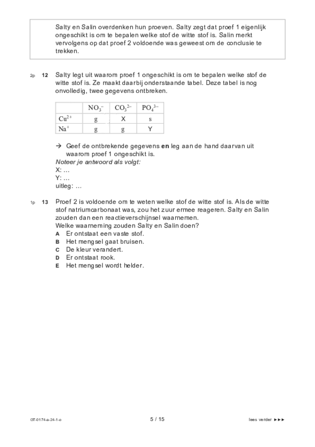 Opgaven examen VMBO GLTL natuur- en scheikunde 2 2024, tijdvak 1. Pagina 5