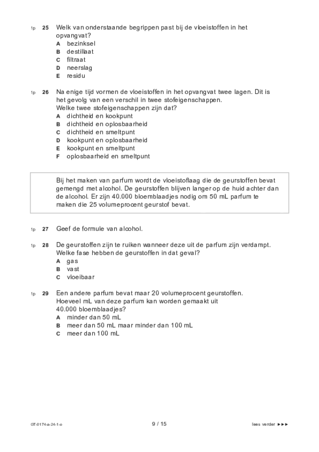 Opgaven examen VMBO GLTL natuur- en scheikunde 2 2024, tijdvak 1. Pagina 9