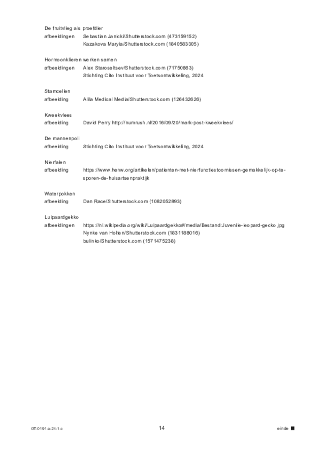 Correctievoorschrift examen VMBO GLTL biologie 2024, tijdvak 1. Pagina 14