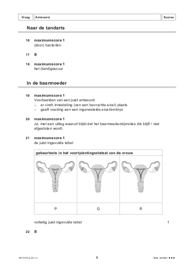 Correctievoorschrift examen VMBO GLTL biologie 2024, tijdvak 1. Pagina 8