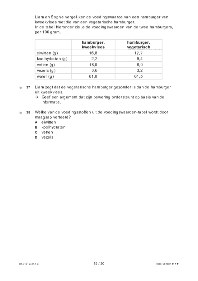 Opgaven examen VMBO GLTL biologie 2024, tijdvak 1. Pagina 15