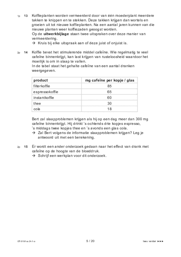 Opgaven examen VMBO GLTL biologie 2024, tijdvak 1. Pagina 5