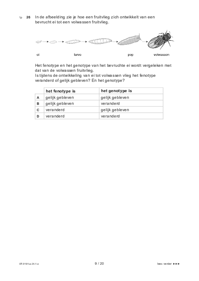 Opgaven examen VMBO GLTL biologie 2024, tijdvak 1. Pagina 9