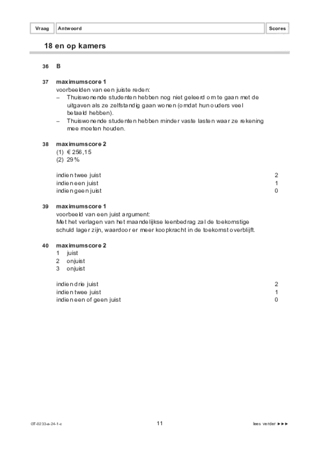 Correctievoorschrift examen VMBO GLTL economie 2024, tijdvak 1. Pagina 11