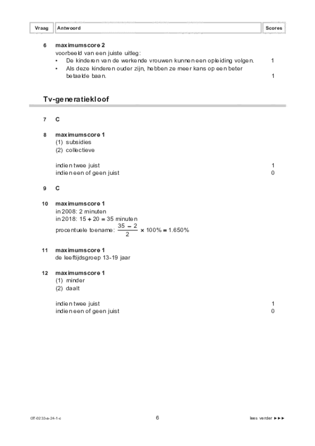 Correctievoorschrift examen VMBO GLTL economie 2024, tijdvak 1. Pagina 6