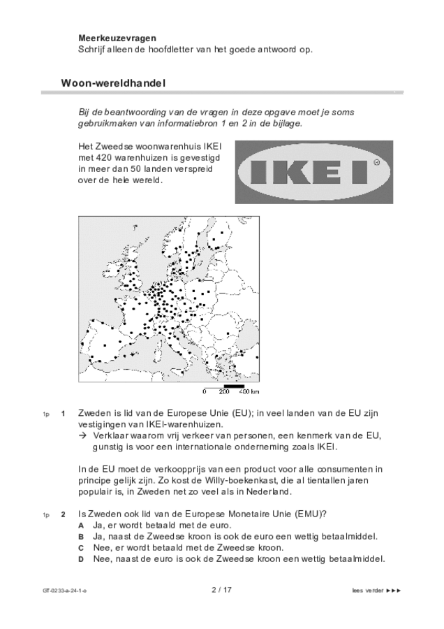 Opgaven examen VMBO GLTL economie 2024, tijdvak 1. Pagina 2