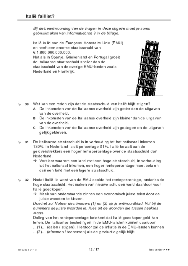 Opgaven examen VMBO GLTL economie 2024, tijdvak 1. Pagina 12