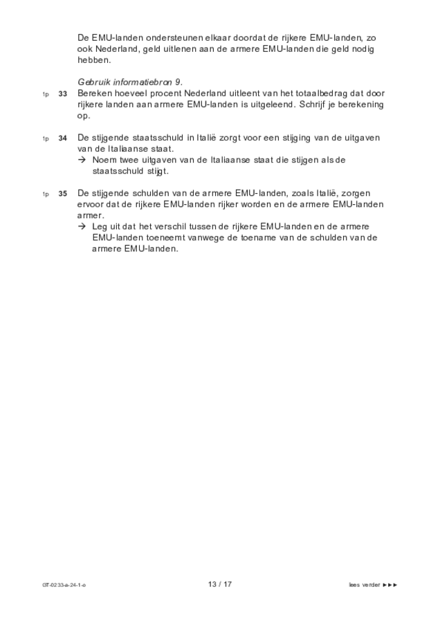 Opgaven examen VMBO GLTL economie 2024, tijdvak 1. Pagina 13