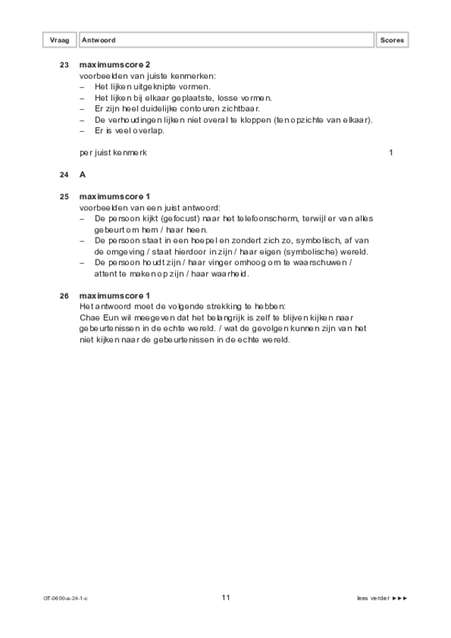 Correctievoorschrift examen VMBO GLTL beeldende vakken 2024, tijdvak 1. Pagina 11