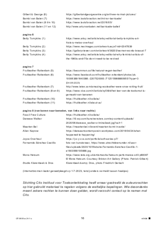 Correctievoorschrift examen VMBO GLTL beeldende vakken 2024, tijdvak 1. Pagina 16