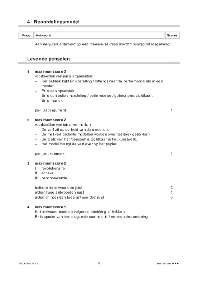 Correctievoorschrift examen VMBO GLTL beeldende vakken 2024, tijdvak 1. Pagina 5