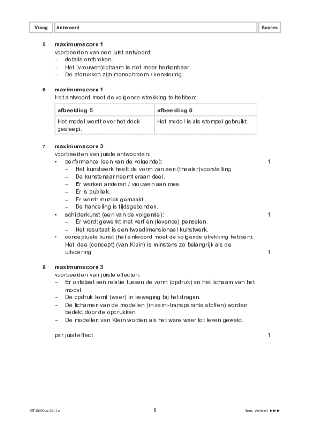 Correctievoorschrift examen VMBO GLTL beeldende vakken 2024, tijdvak 1. Pagina 6