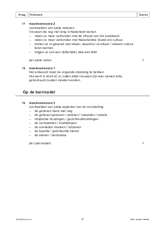 Correctievoorschrift examen VMBO GLTL beeldende vakken 2024, tijdvak 1. Pagina 9