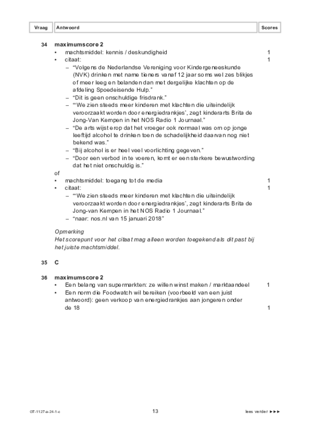 Correctievoorschrift examen VMBO GLTL maatschappijleer 2 2024, tijdvak 1. Pagina 13