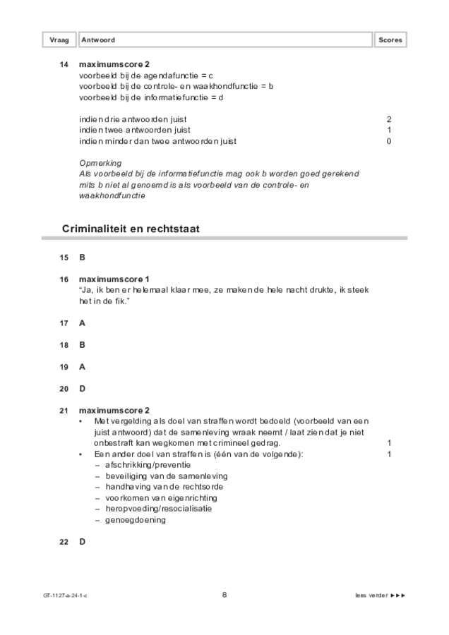 Correctievoorschrift examen VMBO GLTL maatschappijleer 2 2024, tijdvak 1. Pagina 8