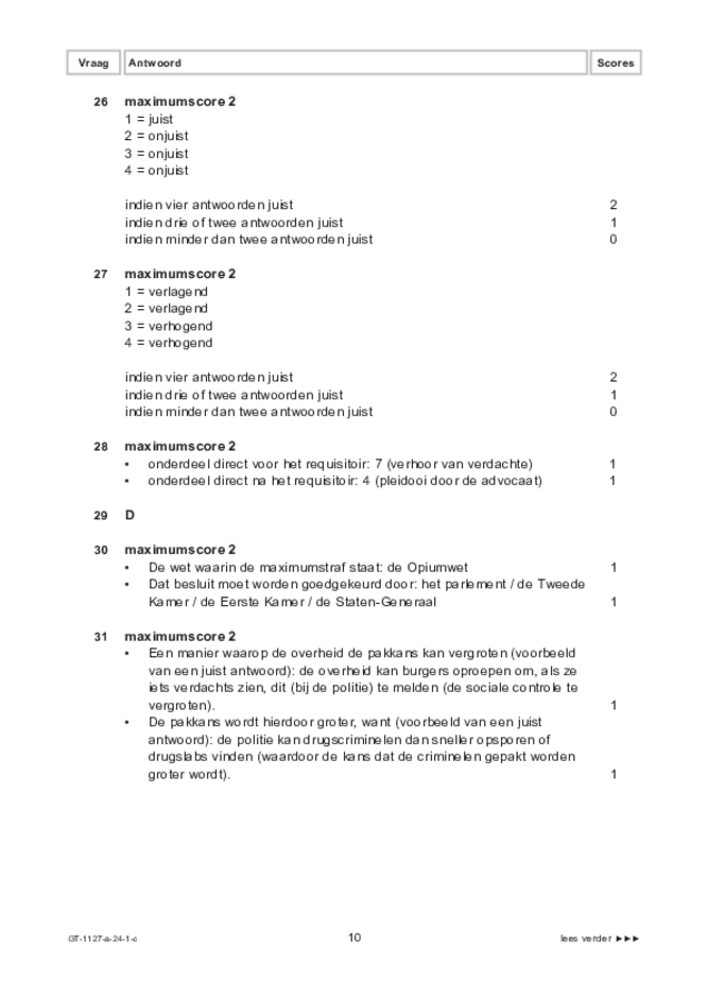 Correctievoorschrift examen VMBO GLTL maatschappijleer 2 2024, tijdvak 1. Pagina 10