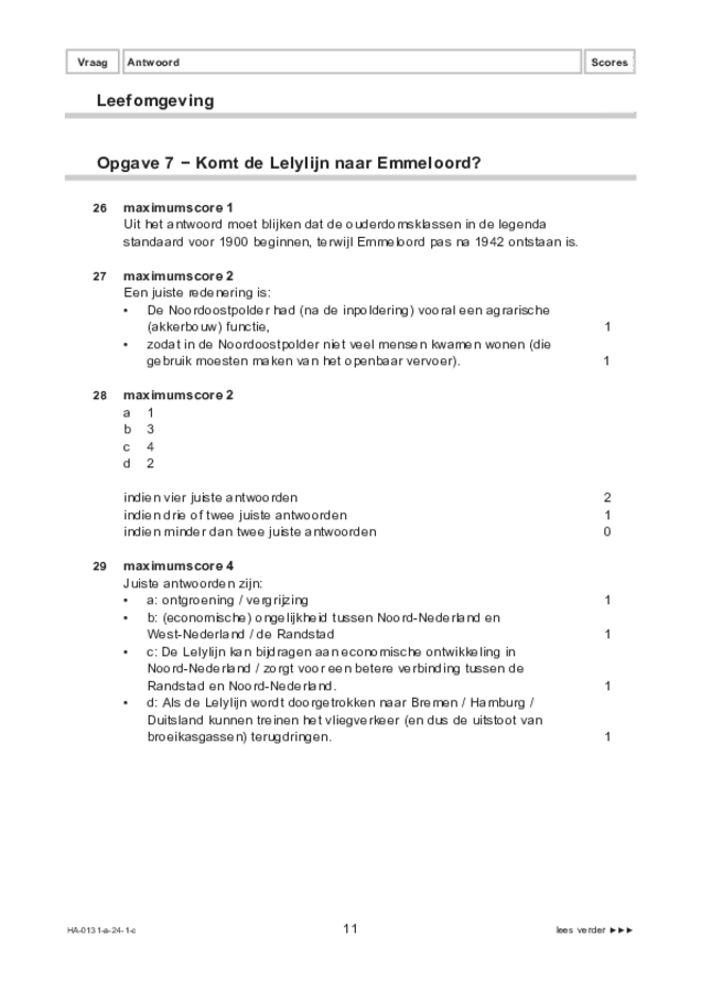 Correctievoorschrift examen HAVO aardrijkskunde 2024, tijdvak 1. Pagina 11