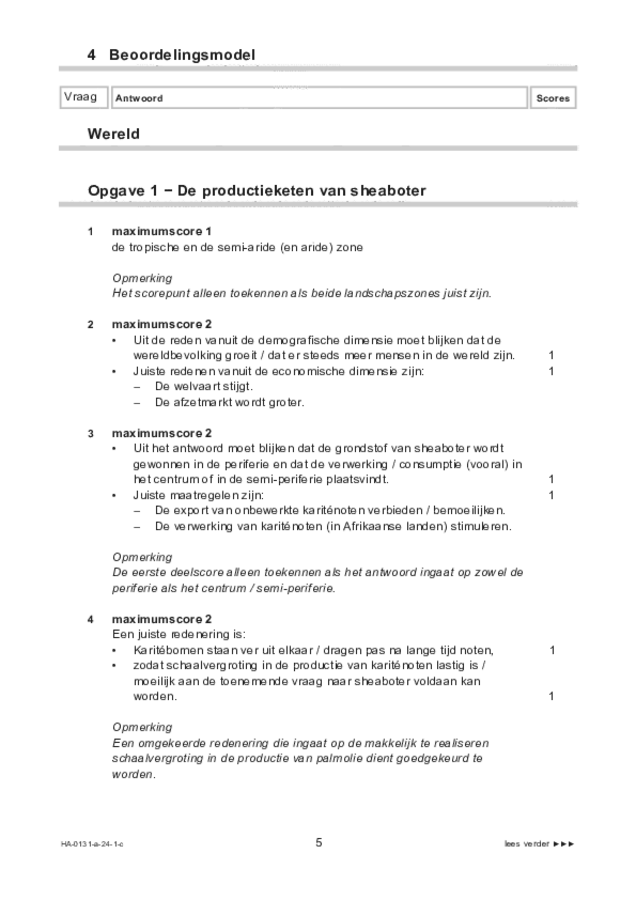 Correctievoorschrift examen HAVO aardrijkskunde 2024, tijdvak 1. Pagina 5