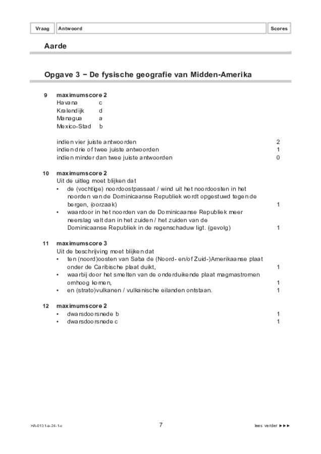 Correctievoorschrift examen HAVO aardrijkskunde 2024, tijdvak 1. Pagina 7