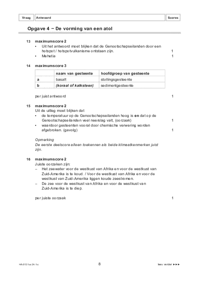 Correctievoorschrift examen HAVO aardrijkskunde 2024, tijdvak 1. Pagina 8