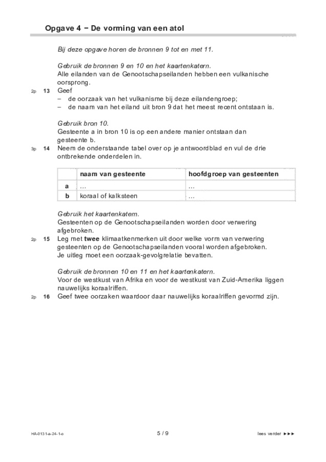 Opgaven examen HAVO aardrijkskunde 2024, tijdvak 1. Pagina 5